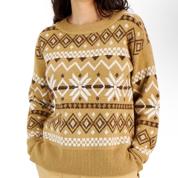 Style & Co. Fair Isle Crewneck Pullover Sweater Cozy Winter Fashion Oversized - Picture 5 of 5